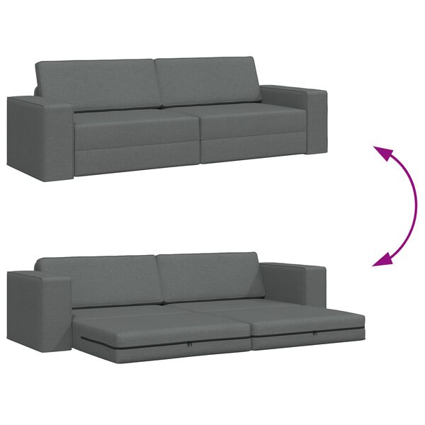 vidaXL Καναπέ-Κρεβάτι Σκούρο Γκρι 245 x 78 x 77 εκ. ύφασμα