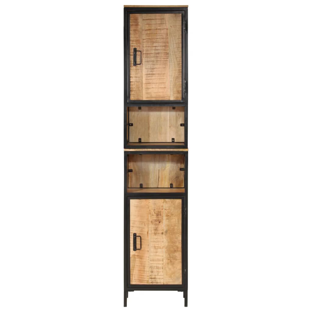 vidaXL Ντουλάπι Μπάνιου 40 x 27 x 180 εκ. Σίδηρο και Μασίφ Ξύλο Μάνγκο