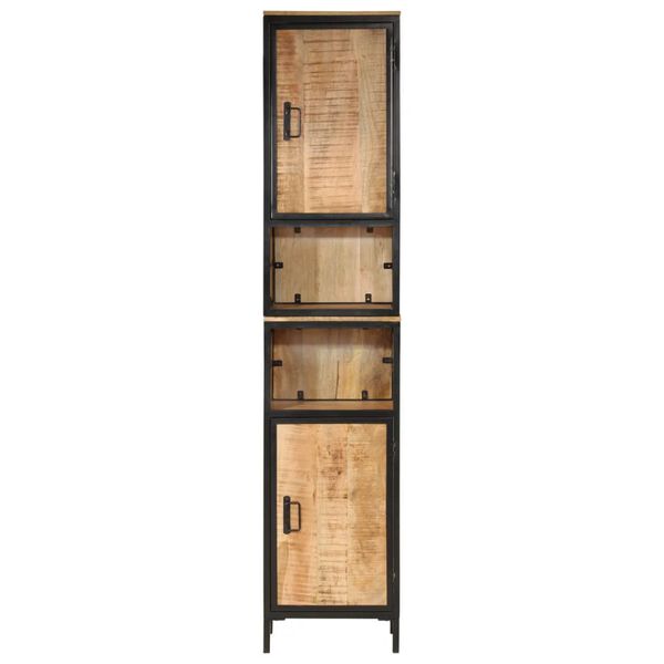 vidaXL Ντουλάπι Μπάνιου 40 x 27 x 180 εκ. Σίδηρο και Μασίφ Ξύλο Μάνγκο