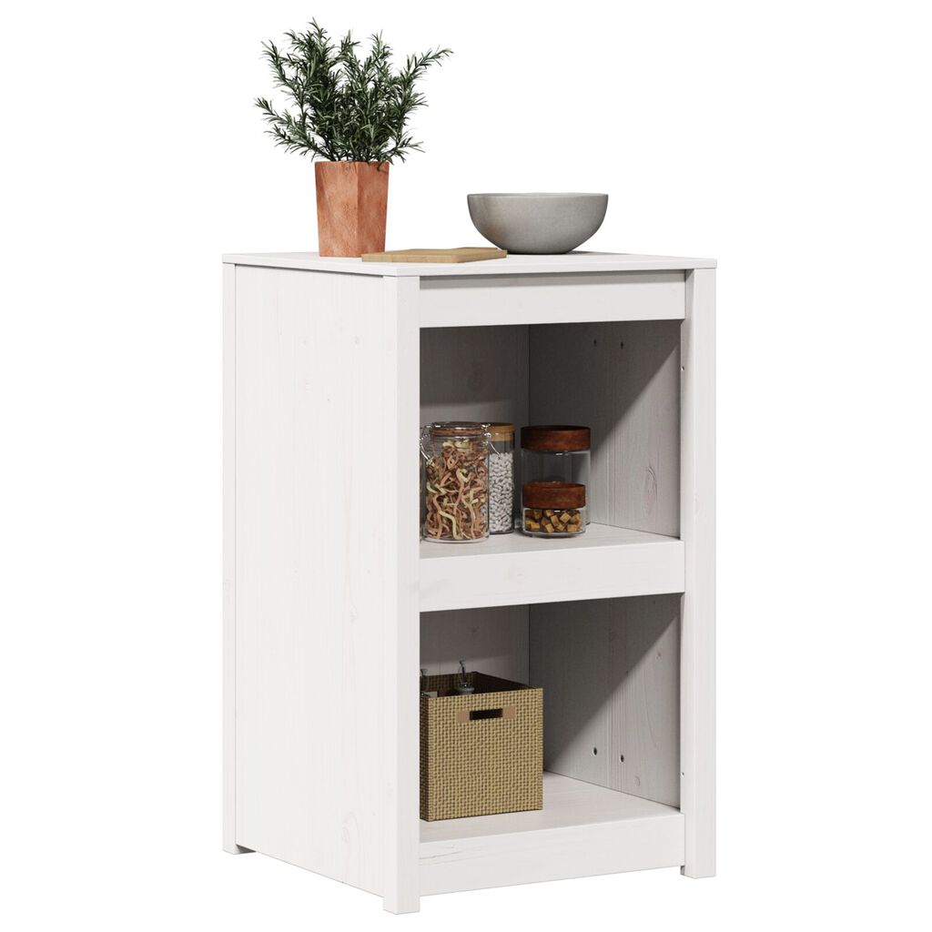 vidaXL Ντουλάπι εξωτερικής κουζίνας Λευκό 55x55x92 εκ. Μασίφ ξύλο πεύκου