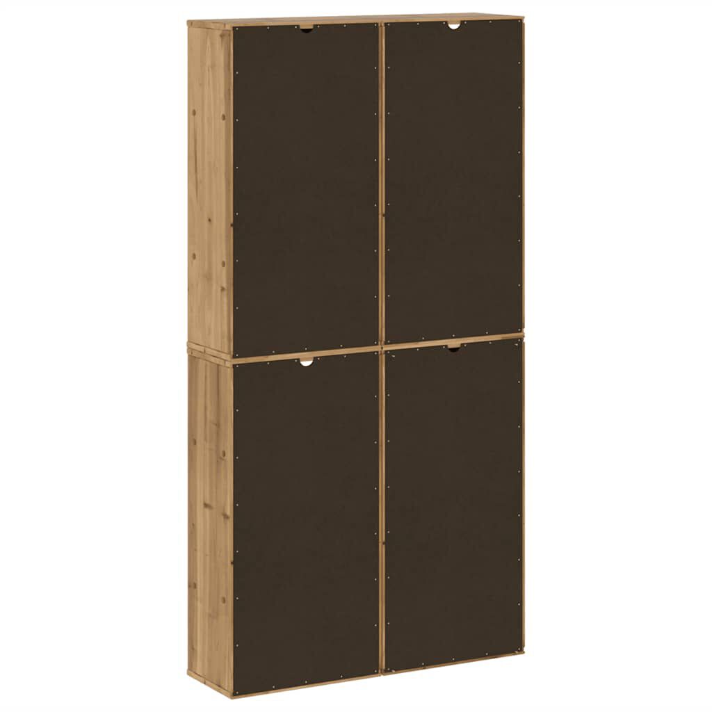 vidaXL Πλαϊνά ντουλάπια 4 τεμ. ODDA 40x24x79 εκ. από Μασίφ Ξύλο Πεύκου
