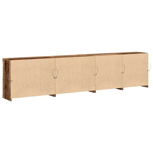 vidaXL Μπουφές με LED Φώτα Παλιού Ξύλου 283x37x67 cm Κατασκευασμένο Ξύλο