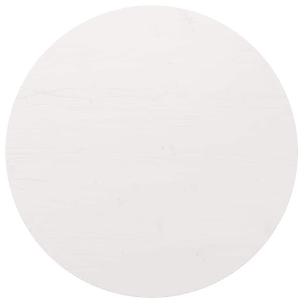 vidaXL Επιφάνεια Τραπεζιού Λευκή Ø90 x 2,5 εκ. από Μασίφ Ξύλο Πεύκου
