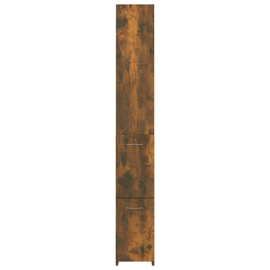 vidaXL Ντουλάπι Μπάνιου Καπνιστή Δρυς 25x26,5x170 εκ. Επεξεργ. Ξύλο