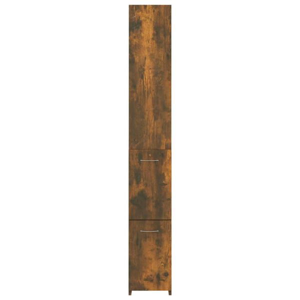 vidaXL Ντουλάπι Μπάνιου Καπνιστή Δρυς 25x26,5x170 εκ. Επεξεργ. Ξύλο
