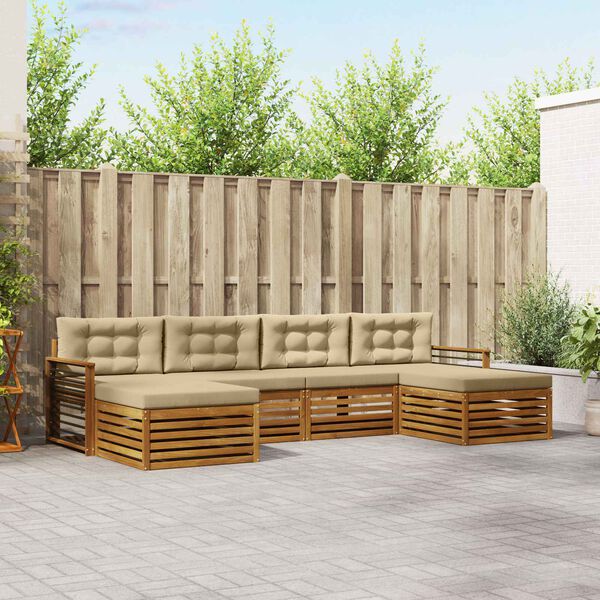 vidaXL &Sigma;&epsilon;&tau; &Kappa;&alpha;&nu;&alpha;&pi;έ 6 pcs &Phi;&upsilon;&sigma;&iota;&kappa;ό &kappa;&alpha;&iota; &Mu;&pi;&epsilon;&zeta; &Sigma;&tau;&epsilon;&rho;&epsilon;ό &Xi;ύ&lambda;&omicron; &Alpha;&kappa;&alpha;&kappa;ί&alpha;&sigmaf;