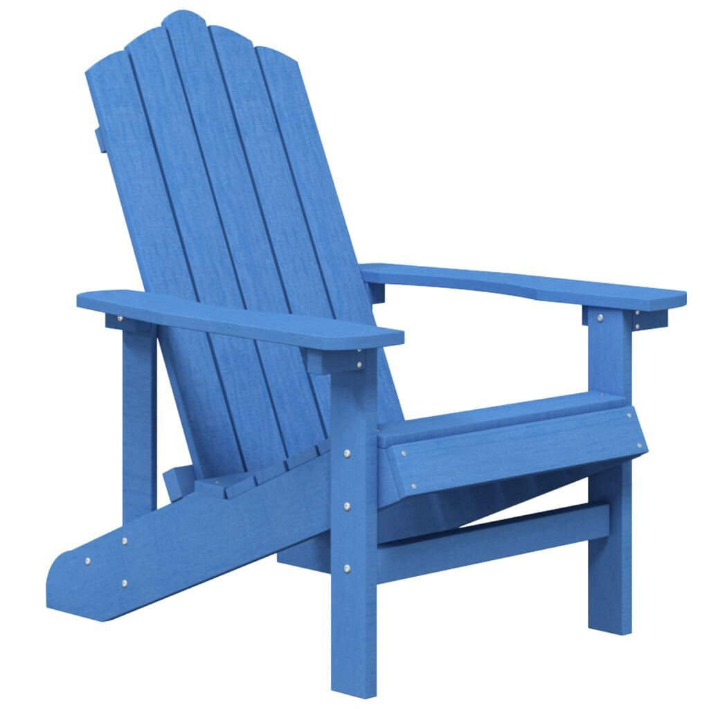vidaXL Καρέκλα Κήπου Adirondack Γαλάζια από HDPE με Τραπεζάκι