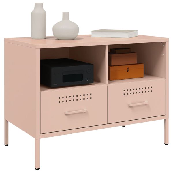 vidaXL Έπιπλο Τηλεόρασης Ροζ 68x39x50,5 εκ. από Χάλυβα