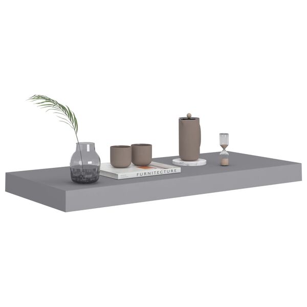 vidaXL Ράφι Τοίχου Γκρι 60x23,5x3,8 εκ. MDF