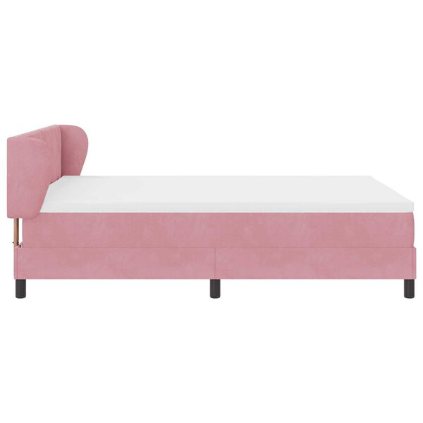 vidaXL Κρεβάτι με Στρώμα Ροζ 140x190 cm Βελούδο