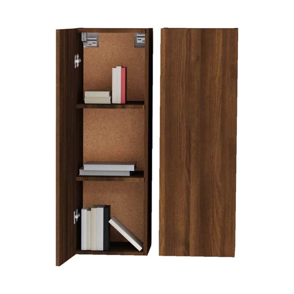 vidaXL Έπιπλα Τηλεόρασης 2 τεμ. Καφέ Δρυς 30,5x30x90 εκ. Επεξ. Ξύλο