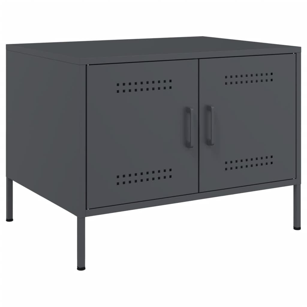 vidaXL Τραπέζι Κήπου Ανθρακί 68x50x50,5 εκ. Ατσάλινο