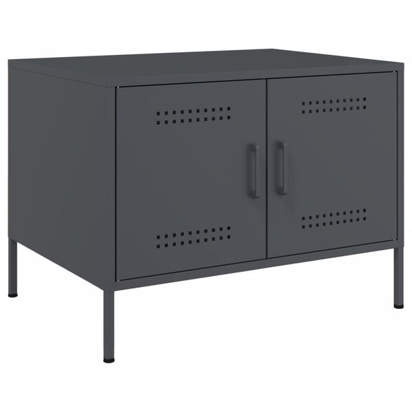 vidaXL Τραπέζι Κήπου Ανθρακί 68x50x50,5 εκ. Ατσάλινο