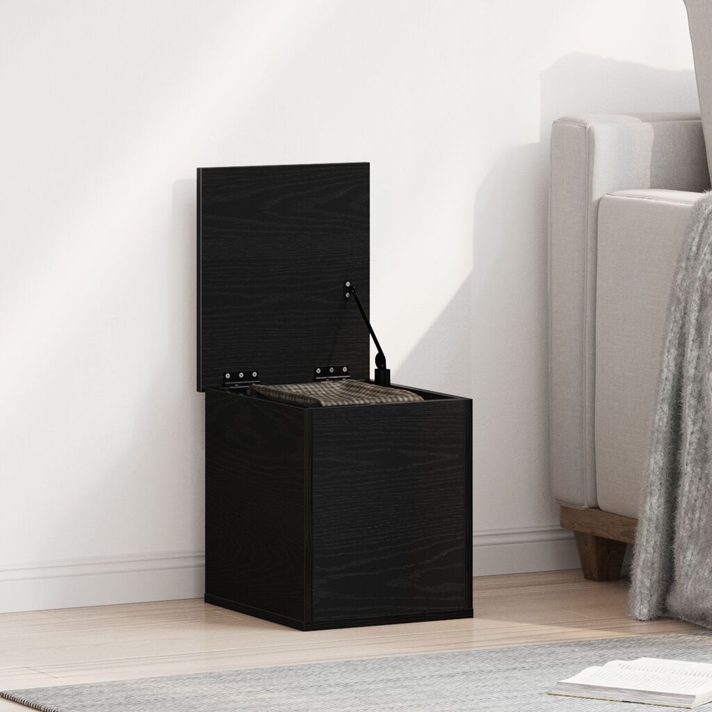 vidaXL Κουτί Αποθήκευσης Μαύρο Δρυς 30x35x35 εκ από Επεξεργασμένο Ξύλο