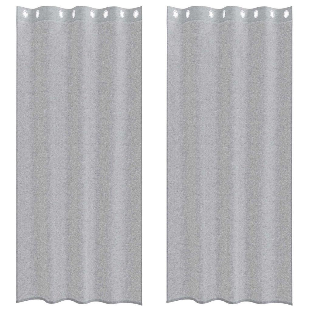 vidaXL Κουρτίνες 2 pcs Σκούρο γκρι 140 x 225 cm Πολυεστέρας