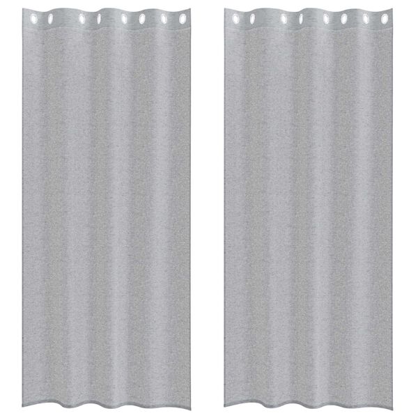 vidaXL Κουρτίνες 2 pcs Σκούρο γκρι 140 x 225 cm Πολυεστέρας