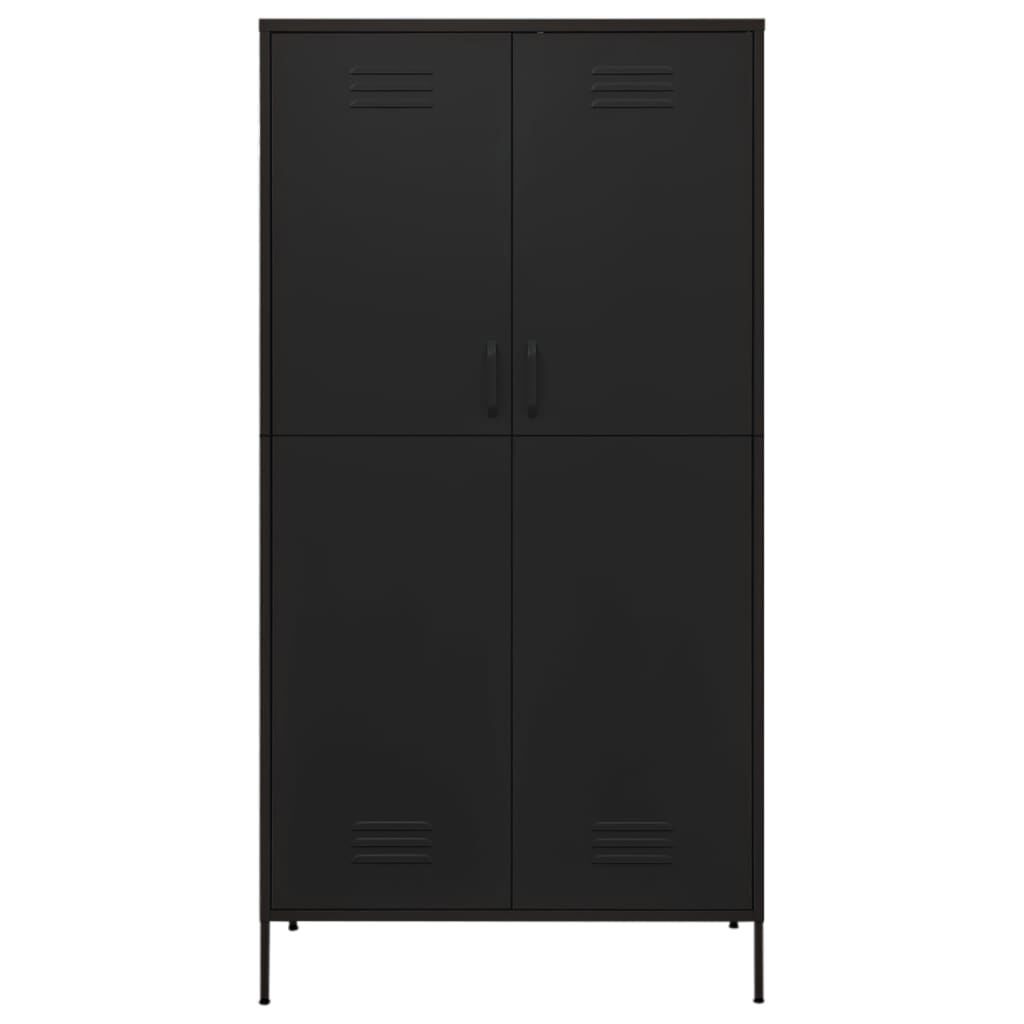 vidaXL Ντουλάπα Μαύρη 90 x 50 x 180 εκ. από Ατσάλι