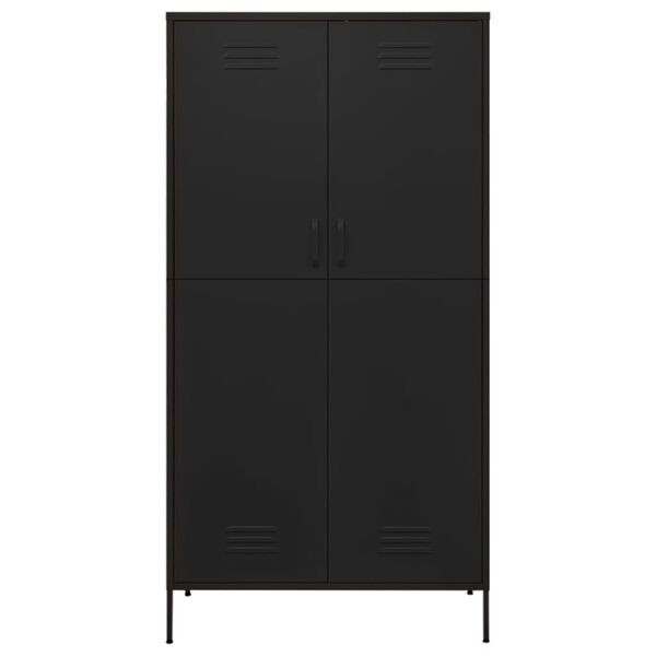 vidaXL Ντουλάπα Μαύρη 90 x 50 x 180 εκ. από Ατσάλι