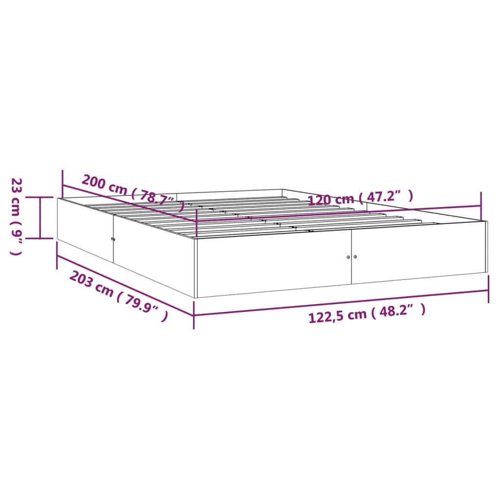 vidaXL Σκελετός Κρεβατιού Χωρίς Στρώμα 120x200 εκ Μασίφ Ξύλο