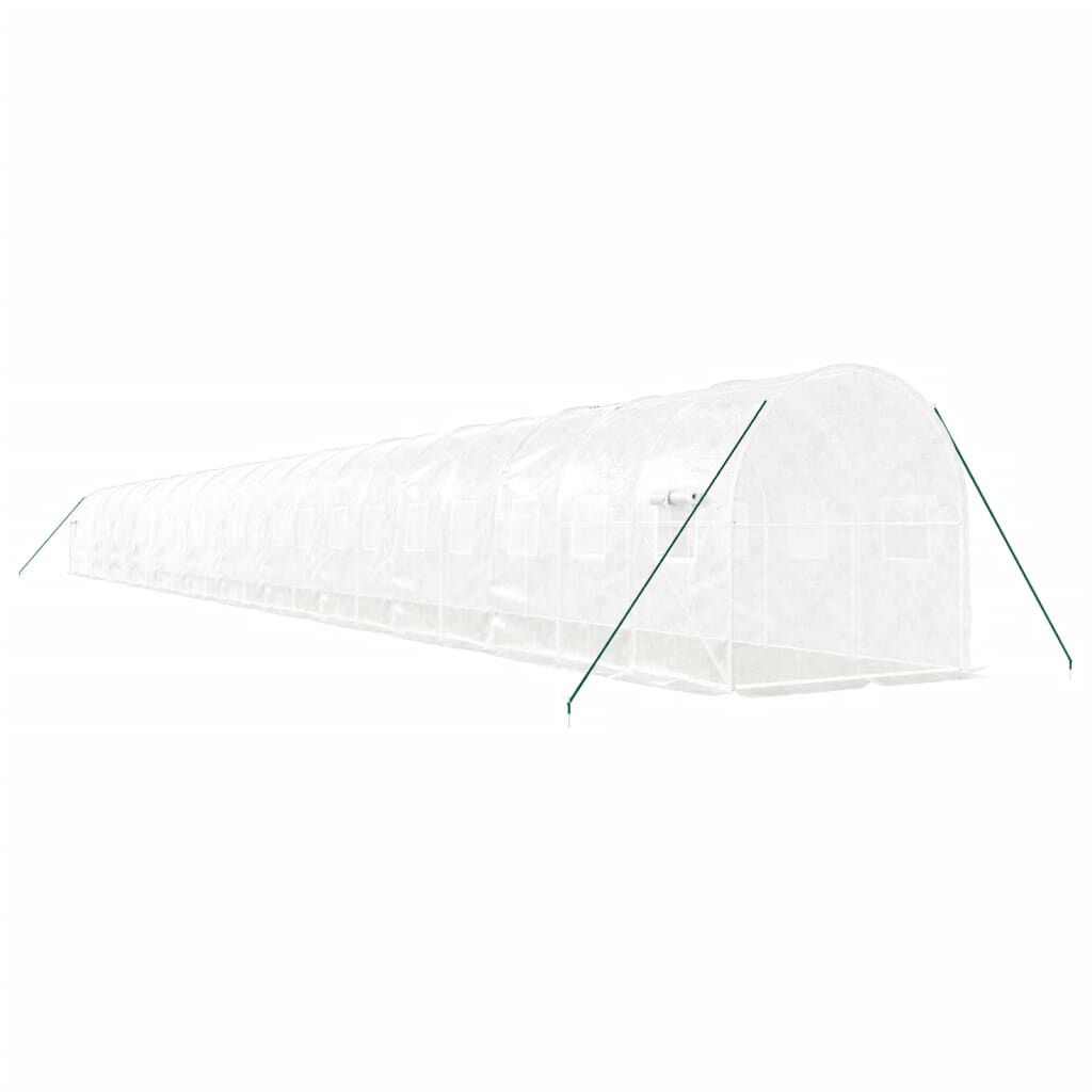vidaXL Θερμοκήπιο με Ατσάλινο Πλαίσιο Λευκό 48 μ² 24 x 2 x 2 μ.