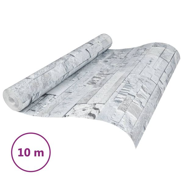 vidaXL Ταπετσαρία 3D με Σχέδιο Πέτρας Ανοιχτό Γκρι 10x0,53μ Non-woven