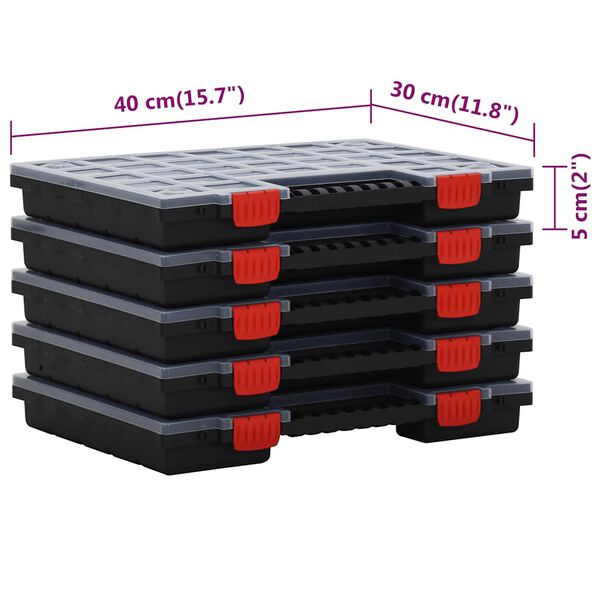 vidaXL Κουτιά Ταξινόμησης 5 τεμ. 40 x 30 x 5 εκ. από Πολυπροπυλένιο