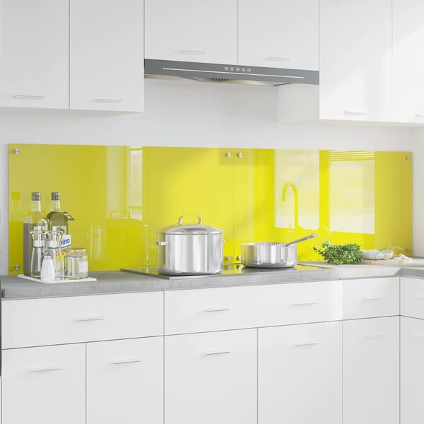 vidaXL Πίσω Πάνελ Κουζίνας 2 pcs Κίτρινο 100 x 50 cm σκληρυμένο γυαλί