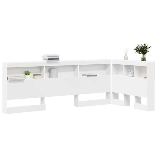 vidaXL Κεφαλάρι Αποθήκης με ράφι Λευκό 75 cm Επεξεργασμένο ξύλο