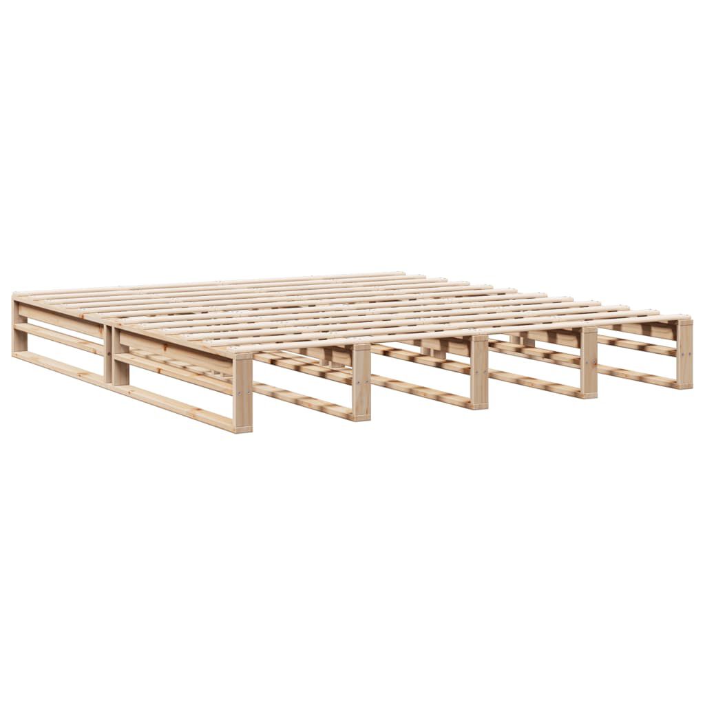 vidaXL Κρεβάτι Βιβλιοθήκη Χωρίς Στρώμα 180x200 εκ Μασίφ Ξύλο Πεύκου