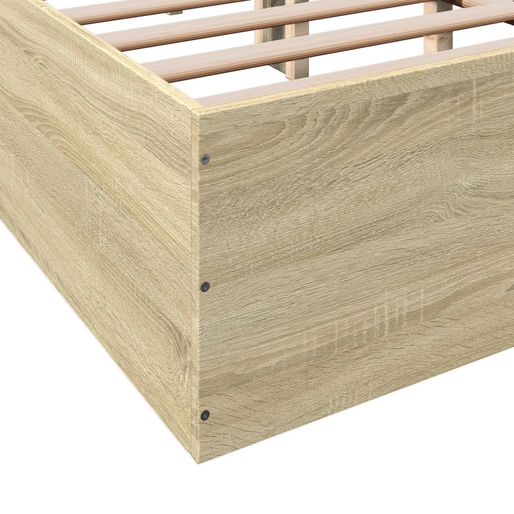 vidaXL Πλαίσιο Κρεβατιού Sonoma Δρυς 140x200 εκ. Επεξεργασμένο Ξύλο