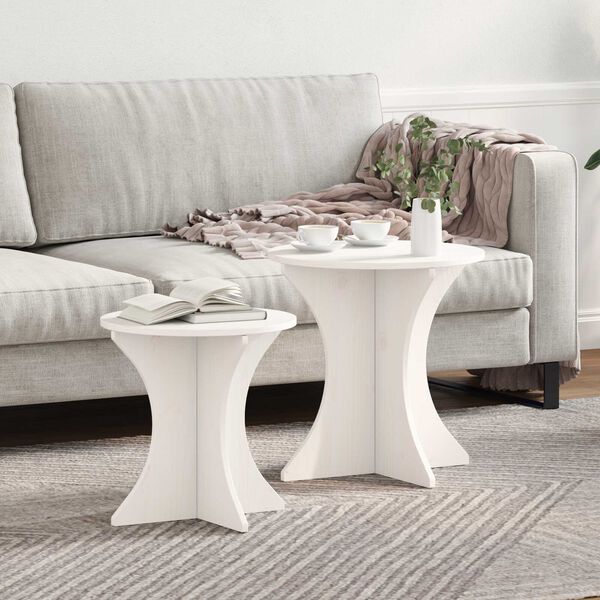 vidaXL Τραπεζάκι σαλονιού 2 pcs Λευκό 46 x 46 x 47 εκ.