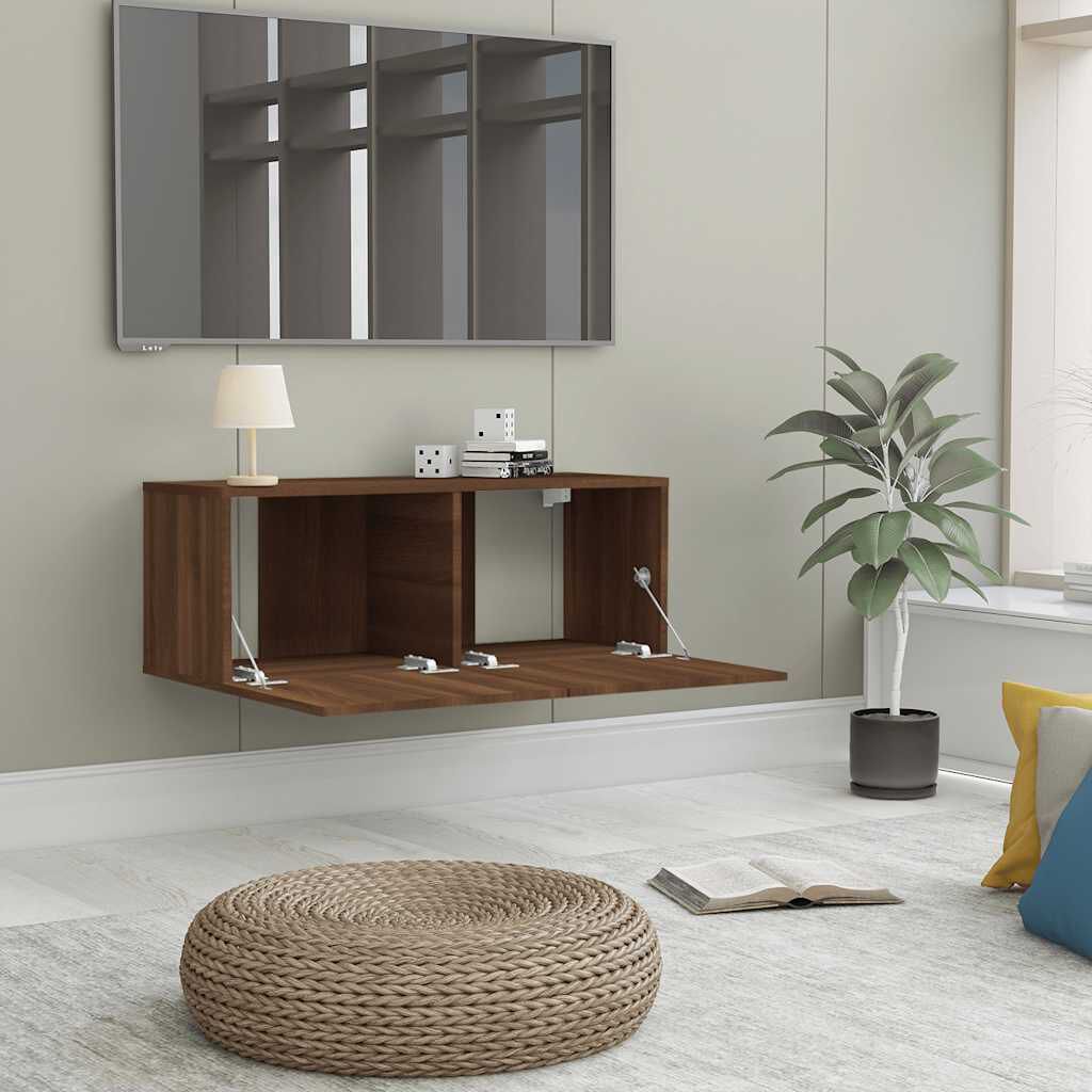 vidaXL Έπιπλο Τηλεόρασης Καφέ Δρυς 80x30x30 εκ. Επεξεργασμένο Ξύλο
