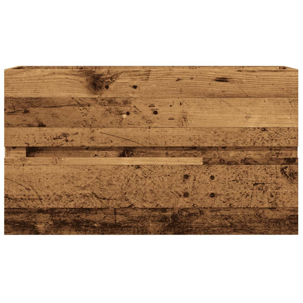 vidaXL Ντουλάπι Νιπτήρα Όψη Παλαιού Ξύλου 90x38,5x45 εκ. Επεξεργ. Ξύλο