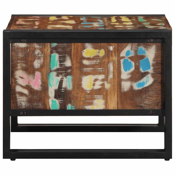 vidaXL Τραπεζάκι σαλονιού πολύχρωμο 50x50x38cm Ξύλο μασίφ αναγεννημένο