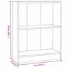 vidaXL Βιβλιοθήκη Γκρι 60 x 24 x 76 εκ. από Επεξεργασμένο Ξύλο