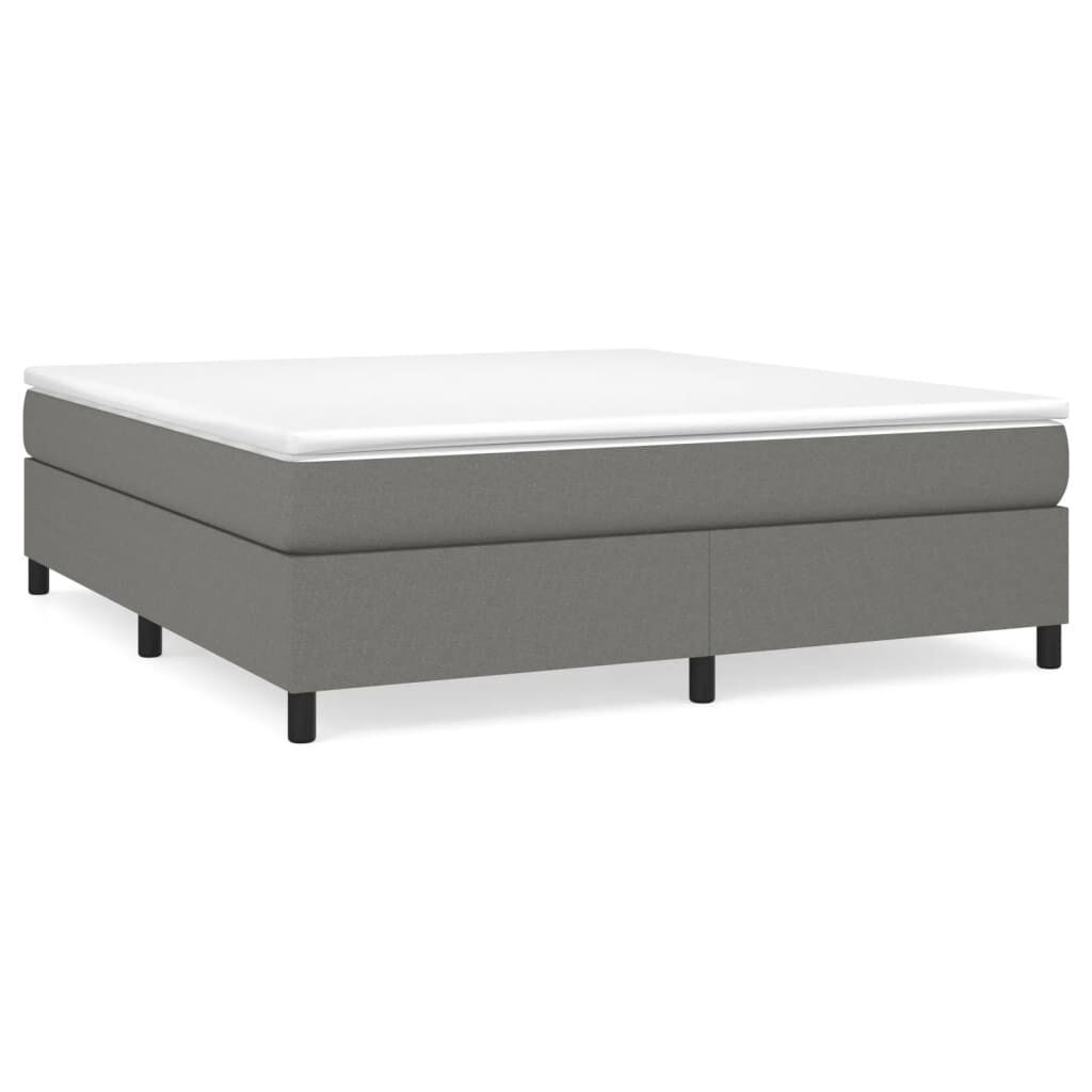 vidaXL Κρεβάτι Boxspring με Στρώμα Σκούρο Γκρι 180x200 εκ Υφασμάτιν