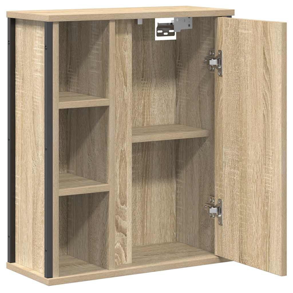 vidaXL Ντουλάπι Μπάνιου με Καθρέφτη Sonoma δρυς 50x21x60 εκ.