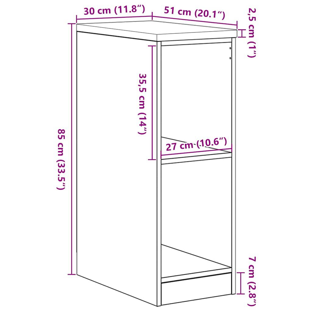 vidaXL ντουλάπι αποθήκευσης γκαράζ 30x51x85 εκ μασίφ ξύλο πεύκο