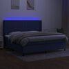 vidaXL &Kappa;&rho;&epsilon;&beta;ά&tau;&iota; Boxspring &mu;&epsilon; &Sigma;&tau;&rho;ώ&mu;&alpha; & LED &Mu;&pi;&lambda;&epsilon; 200x200 &epsilon;&kappa;. &Upsilon;&phi;&alpha;&sigma;&mu;ά&tau;&iota;&nu;&omicron;