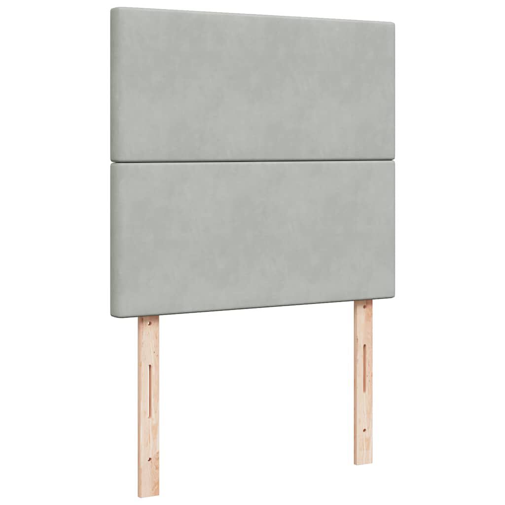 vidaXL Κρεβάτι Boxspring με Στρώμα Ανοιχτό Γκρι 100x200 εκ. Βελούδινο