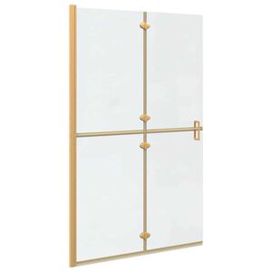 vidaXL Τοίχος ντους Walk-in Χρυσό και διαφανές 120 x 190 cm