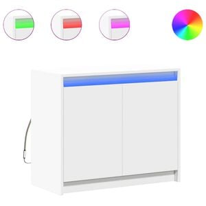 vidaXL Μπουφές με Φώτα LED Λευκός 72x34x61 εκ. από Επεξεργασμένο Ξύλο