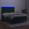 vidaXL &Kappa;&rho;&epsilon;&beta;ά&tau;&iota; Boxspring &mu;&epsilon; &Sigma;&tau;&rho;ώ&mu;&alpha; & LED &Sigma;&kappa;. &Pi;&rho;ά&sigma;&iota;&nu;&omicron; 140x190&epsilon;&kappa; &Beta;&epsilon;&lambda;&omicron;ύ&delta;&omicron;