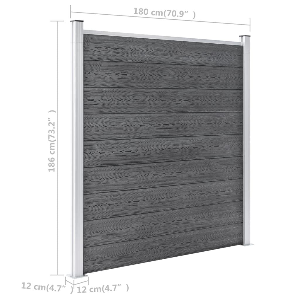 vidaXL Πάνελ Περίφραξης Γκρι 1564 x 186 εκ. από WPC