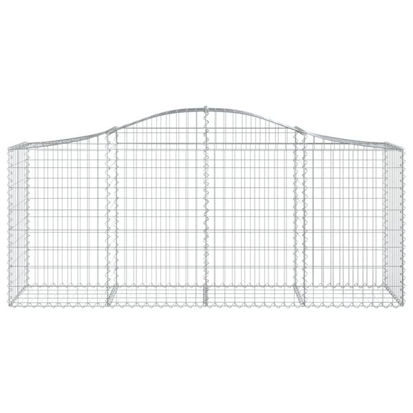 vidaXL Συρματοκιβώτια Τοξωτά 2 τεμ. 200x50x80/100 εκ. Γαλβαν. Ατσάλι