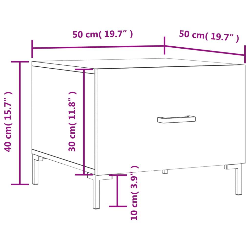 vidaXL Τραπεζάκια Σαλονιού 2 τεμ. Μαύρα 50x50x40 εκ. Επεξεργ. Ξύλο