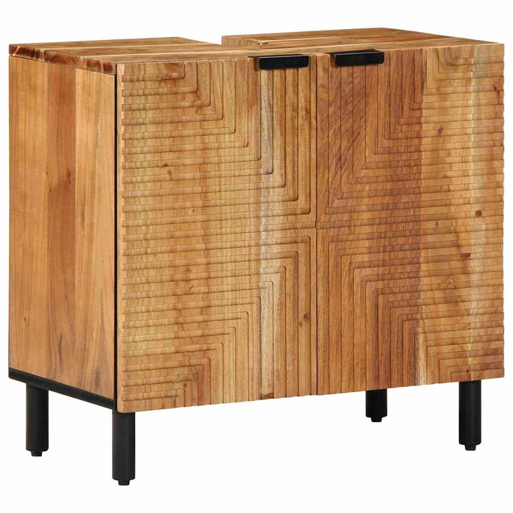 vidaXL Ντουλάπα Μπάνιου Καφέ 62 x 33 x 58 εκ. Μασίφ ξύλο ακακίας