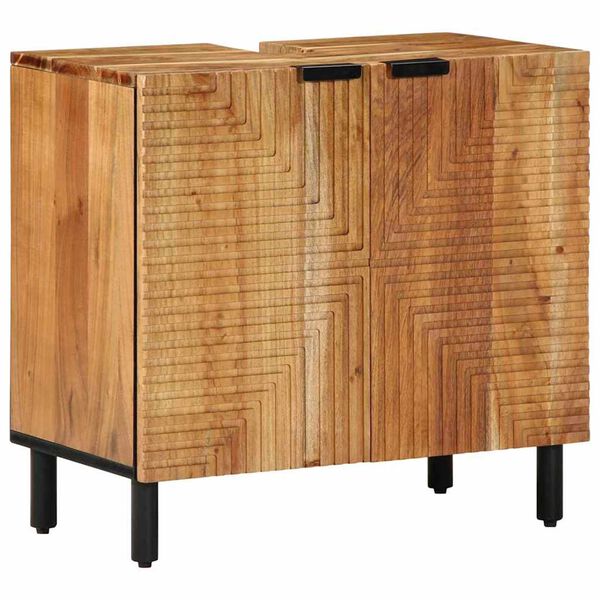vidaXL Ντουλάπα Μπάνιου Καφέ 62 x 33 x 58 εκ. Μασίφ ξύλο ακακίας