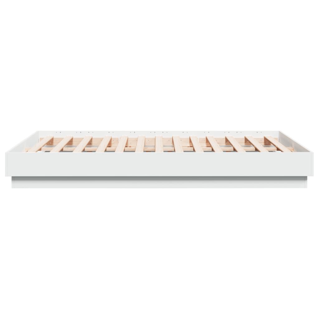 vidaXL Πλαίσιο Κρεβατιού με LED Λευκό 120x190 εκ.