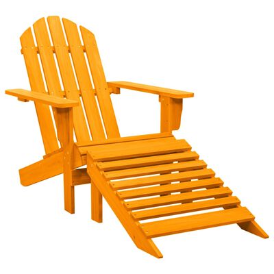 vidaXL Καρέκλα Κήπου Adirondack με Υποπόδιο Πορτοκαλί από Ξύλο Ελάτης
